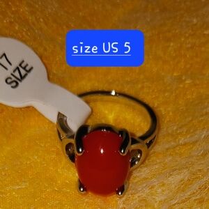 Elegant Red Stone Silver Ring Size 4 To 5 ITS  NOT ADJUSTABLE